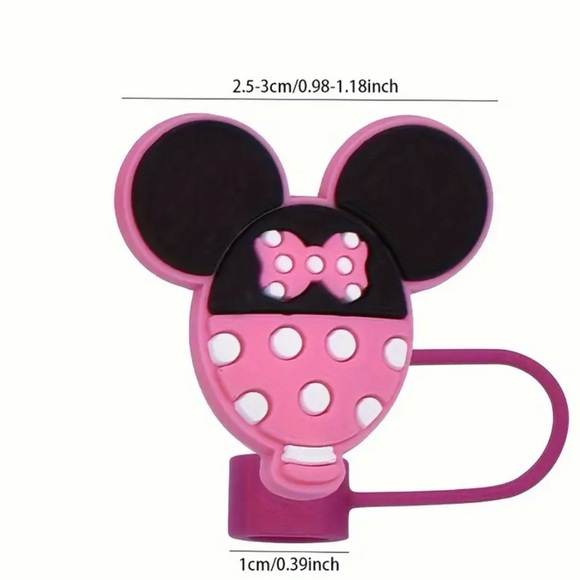 Minnie Mouse Straw Topper/Cover, NEW, Fits 10mm Straw - Picture 2 of 9